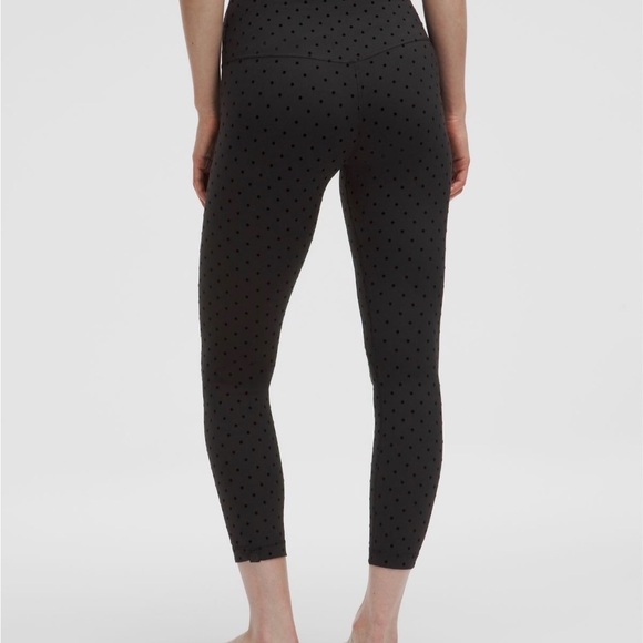Lululemon Athletica Polka Dot Flocked Black Textured Leggings - Picture 4 of 7